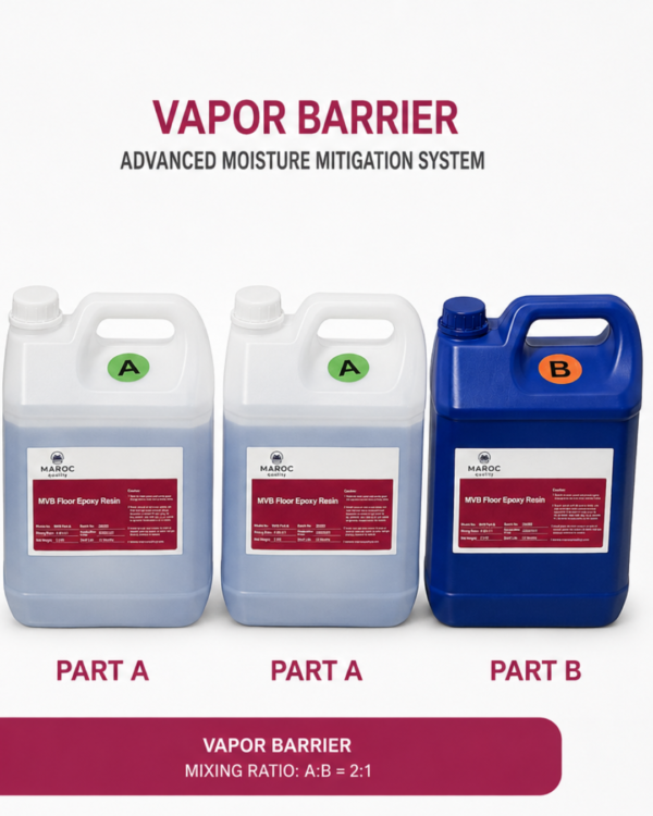 MVB Floor Epoxy Resin Kit 2:1 Ratio – Vapor Barrier Self-Leveling  (3-Piece Kit)